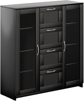 Тумба Mio Tesoro Сириус 2 двери со стеклом и 4 ящика 117x123 2.02.03.400.5 (дуб венге) - фото, картинка Тумба Mio Tesoro Сириус 2 двери со стеклом и 4 ящика 117x123 2.02.03.400.5 (дуб венге) - фото