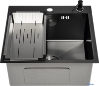 Кухонная мойка Saniteco 5050 PVD (с сифоном, дозатором и коландером) - фото