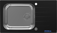 Кухонная мойка Alveus Glassix Up 40 (черный/нержавеющая сталь) - фото