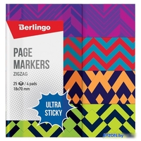 Закладки с клеевым краем Berlingo Ultra Sticky. Zigzag LSz_41132 (4 цвета, 25 шт) - фото