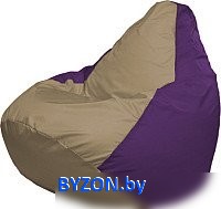 Кресло-мешок Flagman Груша Медиум XL Г1.1-79 (темно-бежевый/фиолетовый) - фото