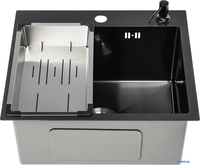 Кухонная мойка Saniteco 5045 PVD (с сифоном, дозатором и коландером) - фото