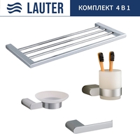 Набор аксессуаров для ванной Lauter 21SH1061 + 21SH1051 + 21SH1101 + 21SH1151 (Chrome, 4 предмета) - фото