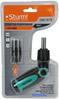 Набор отвертка с битами Sturm 1040-19-14 (14 предметов) - фото