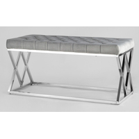 Пуфик Stool Group Инсигния Bench-011-GR (вельвет серый/сталь серебристый) - фото