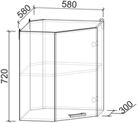Шкаф навесной Интерлиния Компо ВШУ-720 (бетон лайт) - фото2