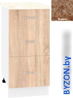 Шкаф напольный Кортекс-мебель Корнелия Лира НШ40р3ш (дуб сонома/мадрид) - фото