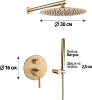 Душевая система Grocenberg GB5099MG-3 (золото матовый) - фото2