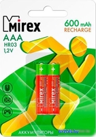 Аккумуляторы Mirex AAA 600mAh 2 шт HR03-06-E2 - фото