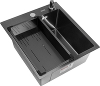 Кухонная мойка ARFEKA Eco AR мойка 450*500, коландер G, дозатор Black Decor Millet - фото2