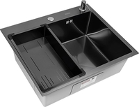 Кухонная мойка ARFEKA Eco AR мойка 600*500, коландер G, дозатор Black Decor Millet - фото2