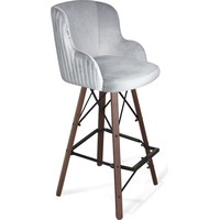 Стул Sheffilton SHT-ST39-1/S80 (серое облако/темный орех/черный муар) - фото