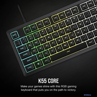 Клавиатура Corsair K55 Core RGB (черный, нет кириллицы) - фото2