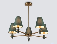 Подвесная люстра Ambrella LH75051/5 BS/GN (латунь/зеленый) - фото2, картинка2 Подвесная люстра Ambrella LH75051/5 BS/GN (латунь/зеленый) - фото2