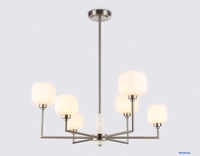 Подвесная люстра Ambrella LH53001/6 SN/FR (сатин никель/белый матовый) - фото2, картинка2 Подвесная люстра Ambrella LH53001/6 SN/FR (сатин никель/белый матовый) - фото2