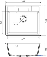 Кухонная мойка GranFest Quadro 561 (песочный) - фото2