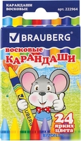 Восковые мелки BRAUBERG Пифагор 222964 (24 цв) - фото, картинка Восковые мелки BRAUBERG Пифагор 222964 (24 цв) - фото