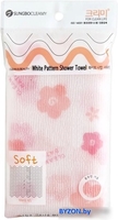 Мочалка Sungbo Cleamy Clean&Beauty White Pattern Shower Towel (28x95) - фото