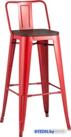 Стул Stool Group TOLIX WOOD со спинкой барный (красный) глянцевый - фото