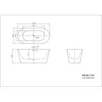 Ванна BelBagno BB306-1395 140x68 - фото2