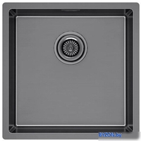 Кухонная мойка Paulmark Lassan 44 UNI LA44-GM (черный/вороненая сталь) - фото