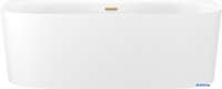 Ванна Wellsee Collaro 180x80 28910204R (пристенная ванна белый глянец, экран, ножки, сифон-автомат золото) - фото