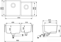 Кухонная мойка Aquasanita Arca SQA230LW (black metallic 601) - фото2