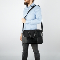 Мужская сумка Poshete 249-8230-8-BLK (черный) - фото2