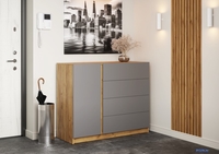 Комод МК Стиль Бостон КМ-001 ЛДСП (дуб крафт золотой/серый шифер) - фото, картинка Комод МК Стиль Бостон КМ-001 ЛДСП (дуб крафт золотой/серый шифер) - фото