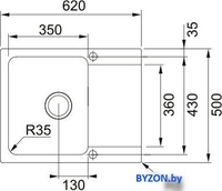 Кухонная мойка Franke Orion OID 611-62 114.0476.310 (каменный серый) - фото2