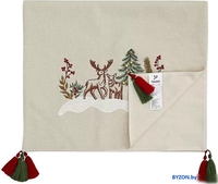 Дорожка на стол Tkano Celebrations New Year Essential TK24-TR0006 (бежевый/коричневый) - фото