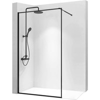 Душевая стенка Rea Bler 70 (черный/прозрачное стекло) - фото