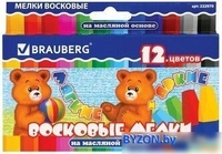 Восковые мелки BRAUBERG 222970 (12 цв.) - фото
