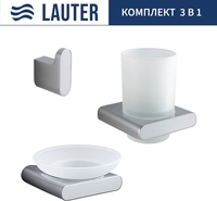 Набор аксессуаров для ванной Lauter 21SH57061 + 21SH57051 + 21SH57091 (Chrome, 3 предмета) - фото