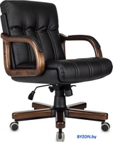 Офисное кресло Бюрократ T-9932W-LOW-Eco (черный, экокожа) - фото