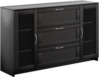 Тумба Mio Tesoro Сириус 2 двери со стеклом и 3 ящика 156x95 2.02.03.370.5 (дуб венге) - фото, картинка Тумба Mio Tesoro Сириус 2 двери со стеклом и 3 ящика 156x95 2.02.03.370.5 (дуб венге) - фото