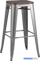Табурет Stool Group TOLIX WOOD барный (серебристый) матовый - фото