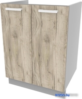 Шкаф напольный Интерлиния Компо НШ60м-2дв (дуб серый) - фото