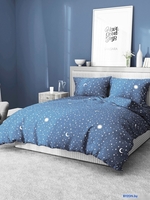 Постельное белье Samsara Звездное небо на синем фоне Дуэт 320-17 (бязь) - фото2