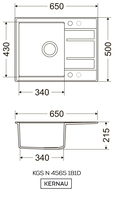 Кухонная мойка Kernau KGS V 4565A 1B1D Sand - фото2