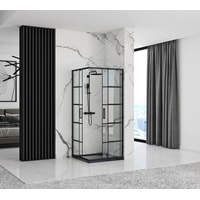 Душевой уголок Rea Concept 80x80 (черный/прозрачное стекло) - фото2