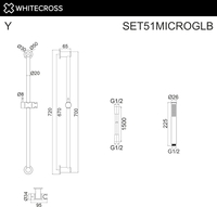 Душевой гарнитур Whitecross SET51MICROGLB (брашированное золото) - фото2