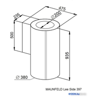 Кухонная вытяжка MAUNFELD Lee Side 397 (черный) - фото2, картинка2 Кухонная вытяжка MAUNFELD Lee Side 397 (черный) - фото2