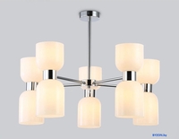 Подвесная люстра Ambrella LH56083/10 СH/FR (хром/белый матовый) - фото2, картинка2 Подвесная люстра Ambrella LH56083/10 СH/FR (хром/белый матовый) - фото2