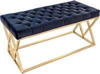 Банкетка Stool Group Инсигния (велюр черный/золото) - фото