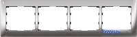 Рамка Legrand Galea Life 4 пост (горизонтальная, хром) - фото
