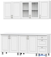 Готовая кухня SV-Мебель Прованс 2.0м МДФ без столешниц (белый/белый текстурный/белый текстурный) - фото2