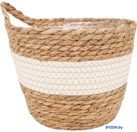 Кашпо Natural House Танзания 190x190x160 Lishan-08 S (натуральный/белый) - фото