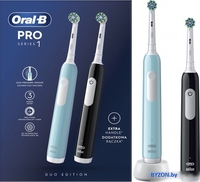 Комплект зубных щеток Oral-B Pro Series 1 D305.523.3H (2 шт, черный/бирюзовый) - фото