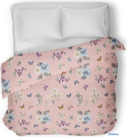 Постельное белье Samsara Home Бабочки на розовом Евро Сат220ПоЦ-7 - фото